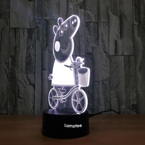 Image of Anime Peppa Pig 3D Illusion Lamp Night Light 3DL749
