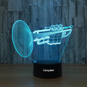 Instrument Horn Visual 3D Illusion Lamp Night Light 3DL755