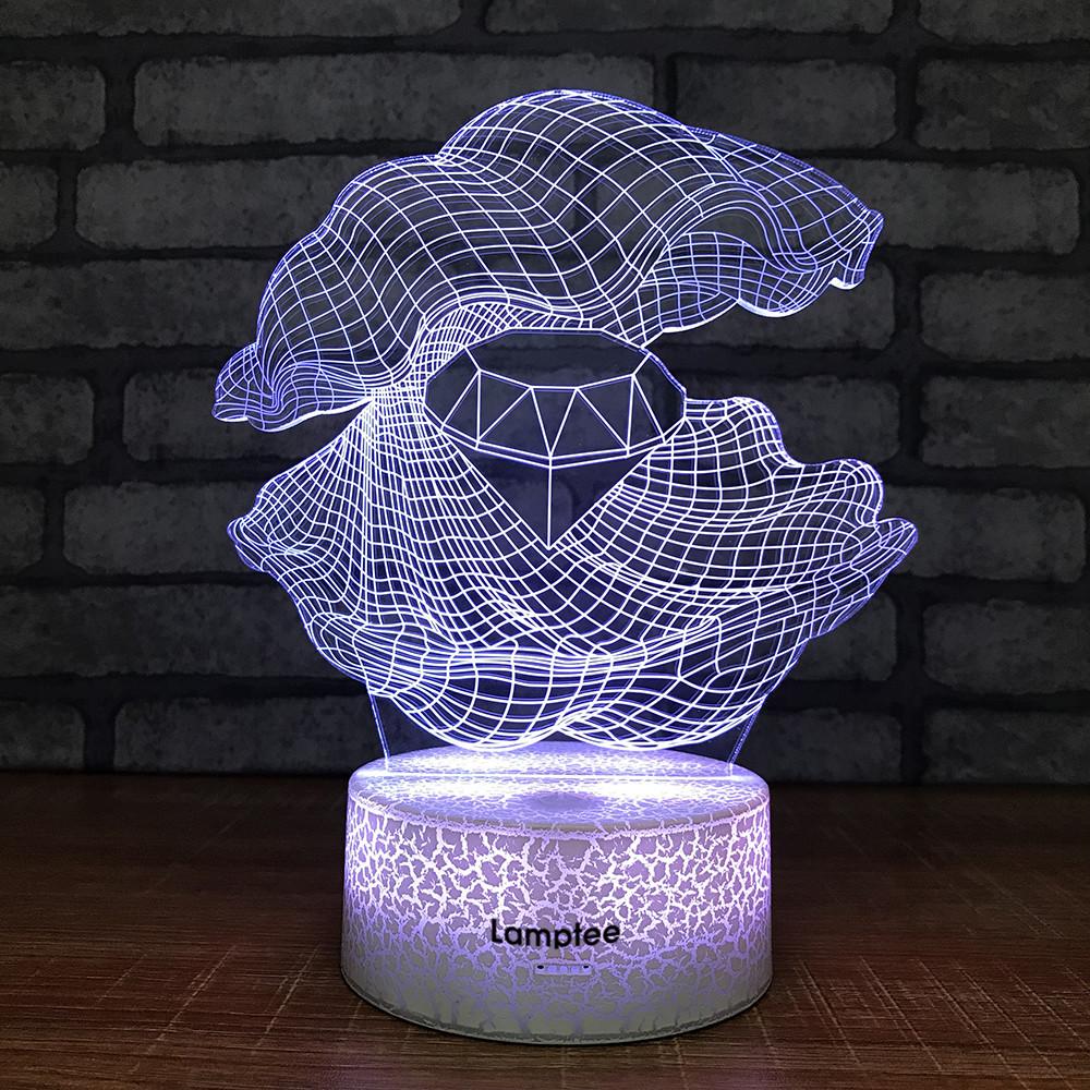 Crack Lighting Base Other Shell Diamond 3D Illusion Lamp Night Light 3DL756