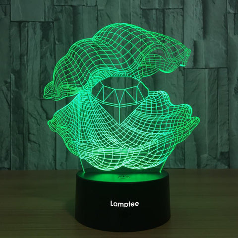 Image of Other Shell Diamond 3D Illusion Lamp Night Light 3DL756