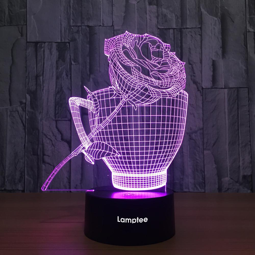 Other Cup And Flower Shape 3D Illusion Lamp Night Light 3DL759