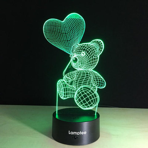 Image of Abstract Love Knot 3D Spiral Bulbing Illusion Night Light Lamp 3DL076