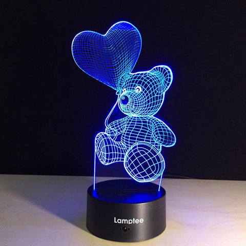 Image of Abstract Love Knot 3D Spiral Bulbing Illusion Night Light Lamp 3DL076