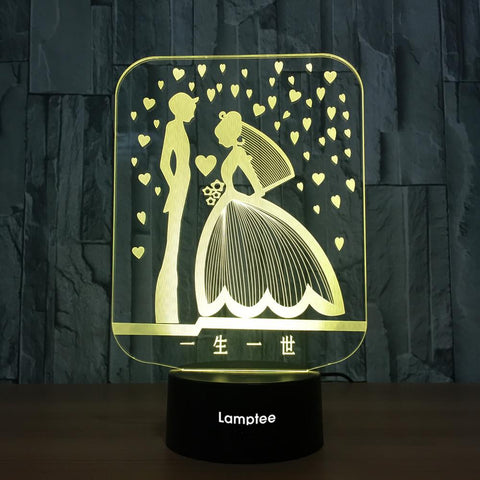 Image of Other Romantic Wedding Party 3D Illusion Lamp Night Light 3DL764