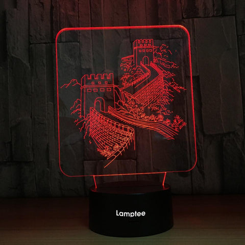 Building Creative Chinese Wind Great Wall Shape 3D Illusion Lamp Night Light 3DL768