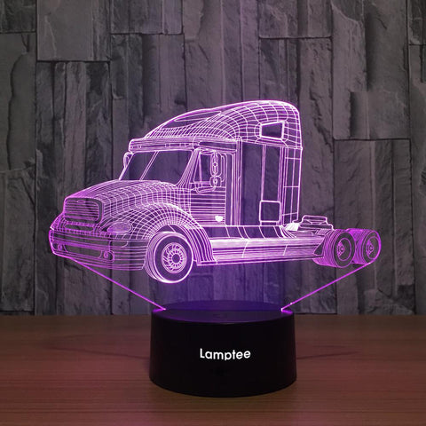 Image of Traffic Truck Visual 3D Illusion Lamp Night Light 3DL770