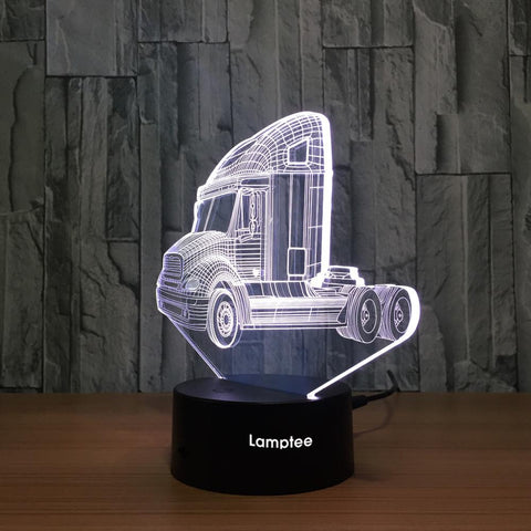 Image of Traffic Truck Visual 3D Illusion Lamp Night Light 3DL770