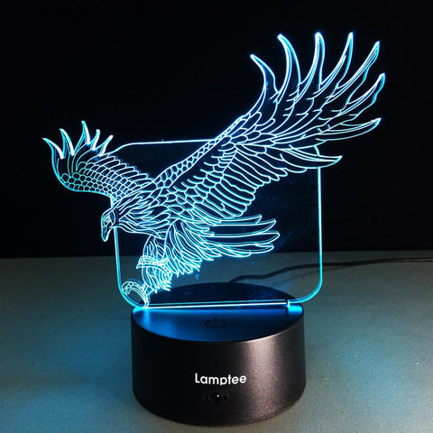Image of Animal Cool Eagle Shaped 3D Illusion Night Light Lamp 3DL078