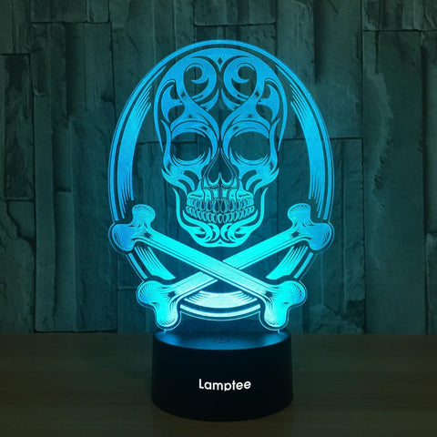 Image of Festival Halloween Skull Visual 3D Illusion Lamp Night Light 3DL786