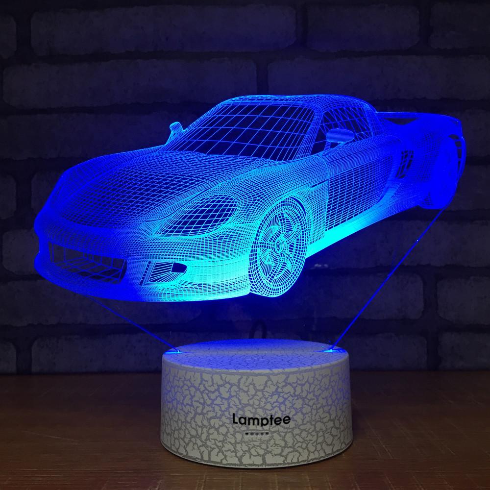 Crack Lighting Base Traffic Sports Car 3D Illusion Lamp Night Light 3DL787