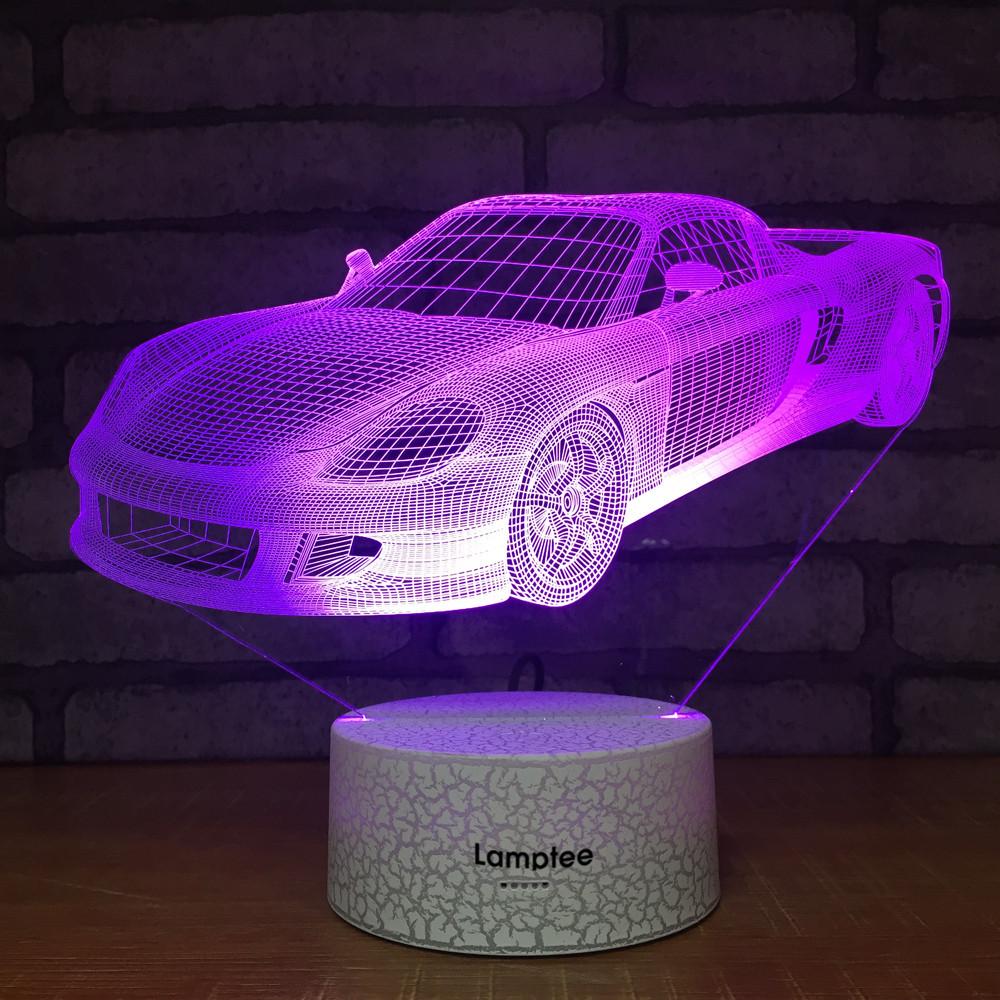 Crack Lighting Base Traffic Sports Car 3D Illusion Lamp Night Light 3DL787