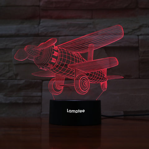 Image of Traffic aircraft Shape 3D Illusion Lamp Night Light 3DL790