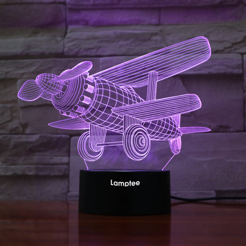 Image of Traffic aircraft Shape 3D Illusion Lamp Night Light 3DL790