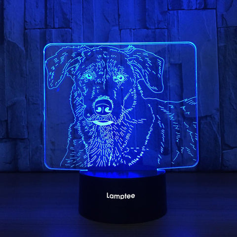 Image of Animal Red Dog Potrait Shaped 3D Illusion Night Light Lamp 3DL800
