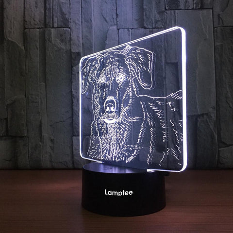 Image of Animal Red Dog Potrait Shaped 3D Illusion Night Light Lamp 3DL800
