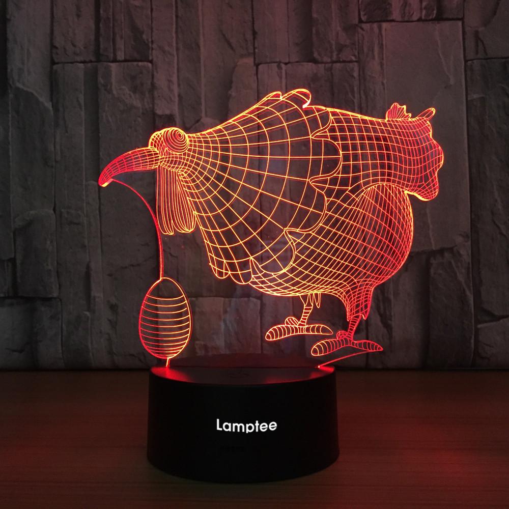 Animal Turkey 3D Illusion Lamp Night Light 3DL804