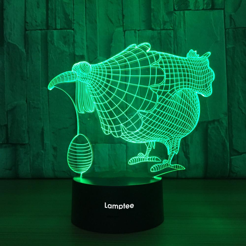 Animal Turkey 3D Illusion Lamp Night Light 3DL804