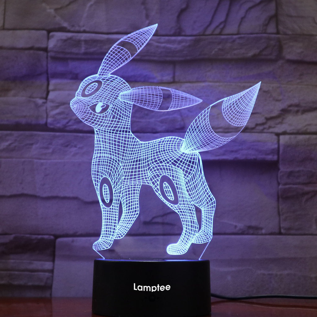 Anime Pokemon Umbreon 3D Illusion Lamp Night Light 3DL825