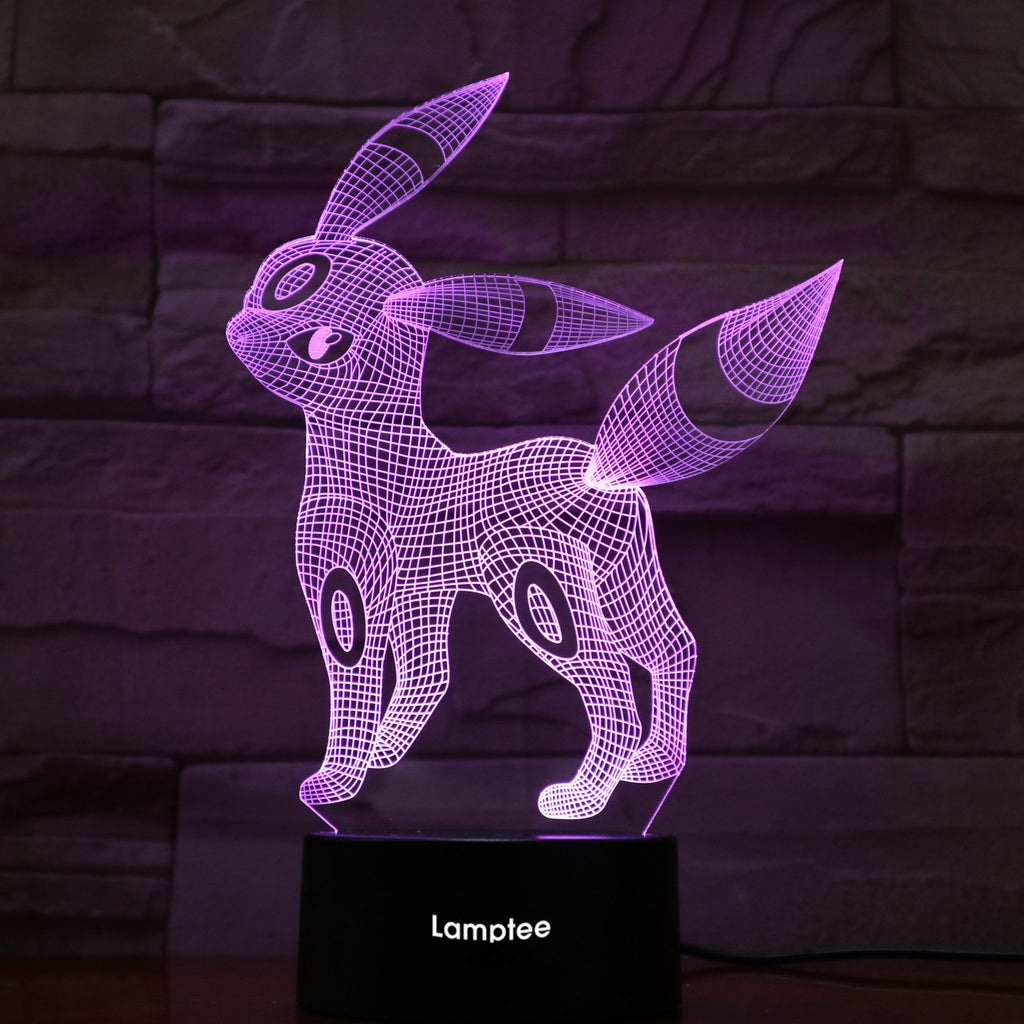 Anime Pokemon Umbreon 3D Illusion Lamp Night Light 3DL825