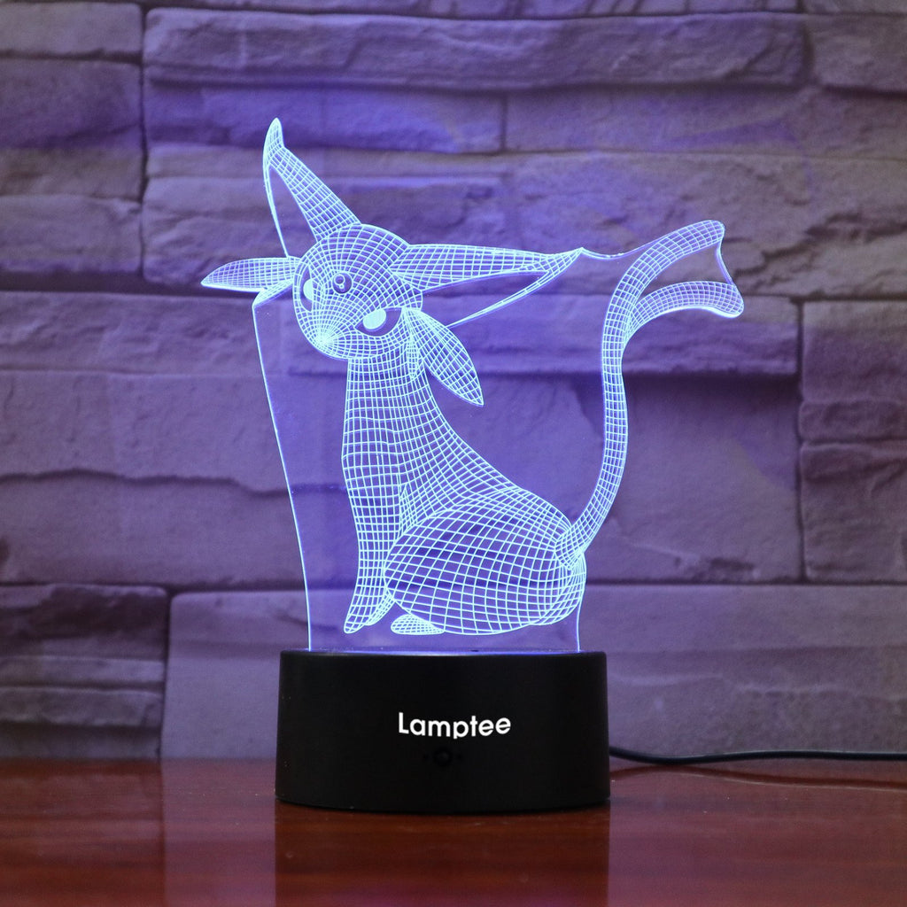 Anime Pokemon Epseon 3D Illusion Lamp Night Light 3DL828