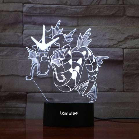 Image of Anime Pokemon Gyarados 3D Illusion Lamp Night Light 3DL830