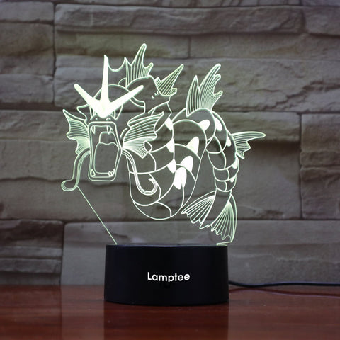 Image of Anime Pokemon Gyarados 3D Illusion Lamp Night Light 3DL830