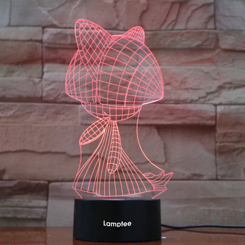 Image of Abstract Pokemon Shaped 3D Illusion Night Light Lamp 3DL833