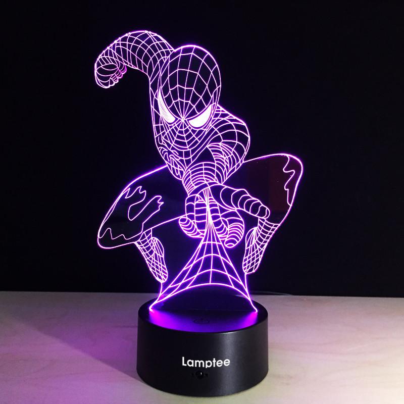 Anime Marvel Superhero Spiderman 3D Illusion Lamp Night Light 3DL085