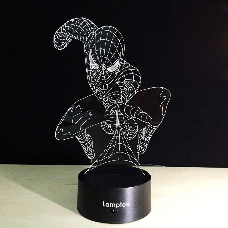 Anime Marvel Superhero Spiderman 3D Illusion Lamp Night Light 3DL085