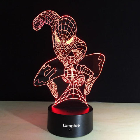 Image of Anime Marvel Superhero Spiderman 3D Illusion Lamp Night Light 3DL085