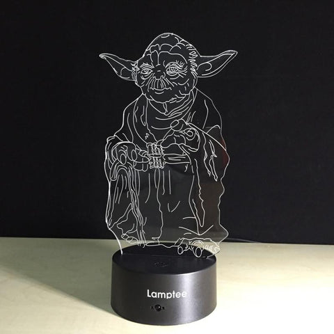 Image of Anime Star Wars Master Yoda 3D Illusion Night Light Lamp 3DL093