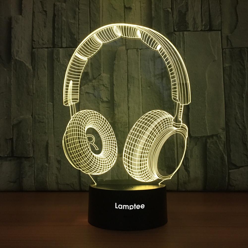 Instrument Earphone 3D Illusion Lamp Night Light 3DL962