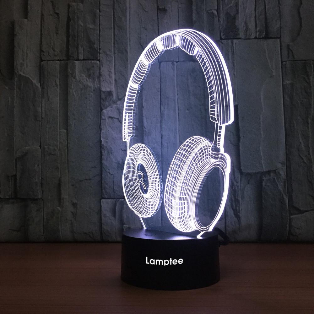 Instrument Earphone 3D Illusion Lamp Night Light 3DL962