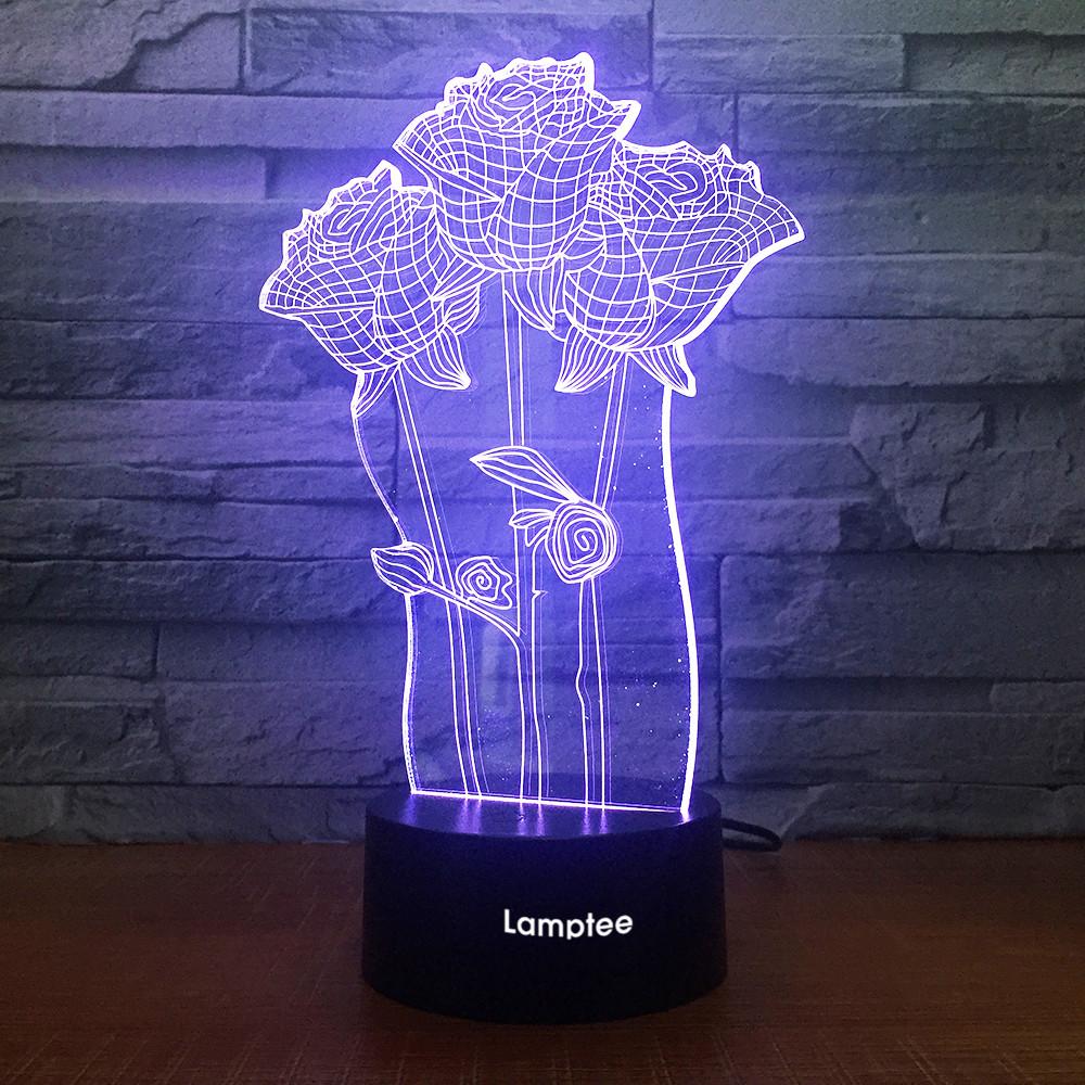 Other Rosa 3D Illusion Lamp Night Light 3DL970