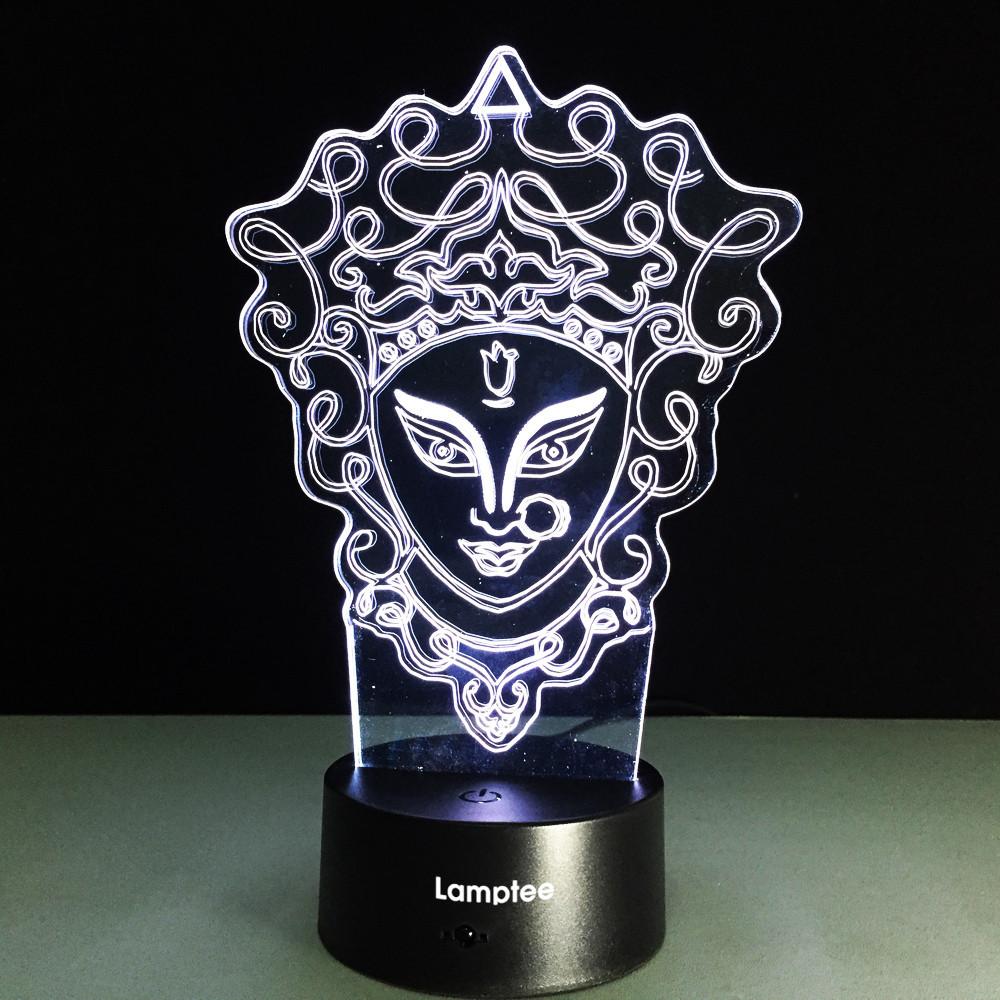 Art Indian Traditional Dancing Women 3D Illusion Night Light Lamp 3DL098