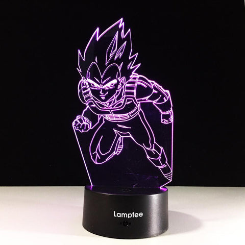 Image of Anime Dragon Ball Saiyan Vegeta 3D Illusion Lamp Night Light 3DL099