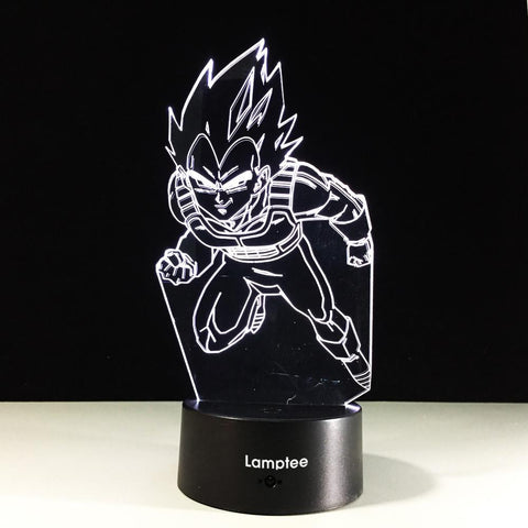 Image of Anime Dragon Ball Saiyan Vegeta 3D Illusion Lamp Night Light 3DL099