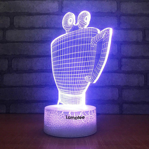Image of Crack Lighting Base Art Cup Monster 3D Illusion Lamp Night Light 3DL994