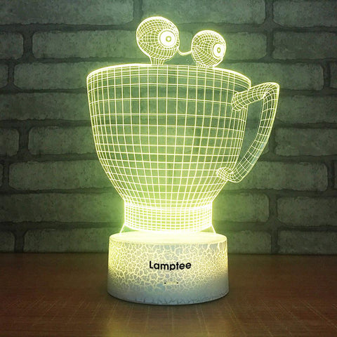 Image of Crack Lighting Base Art Cup Monster 3D Illusion Lamp Night Light 3DL994