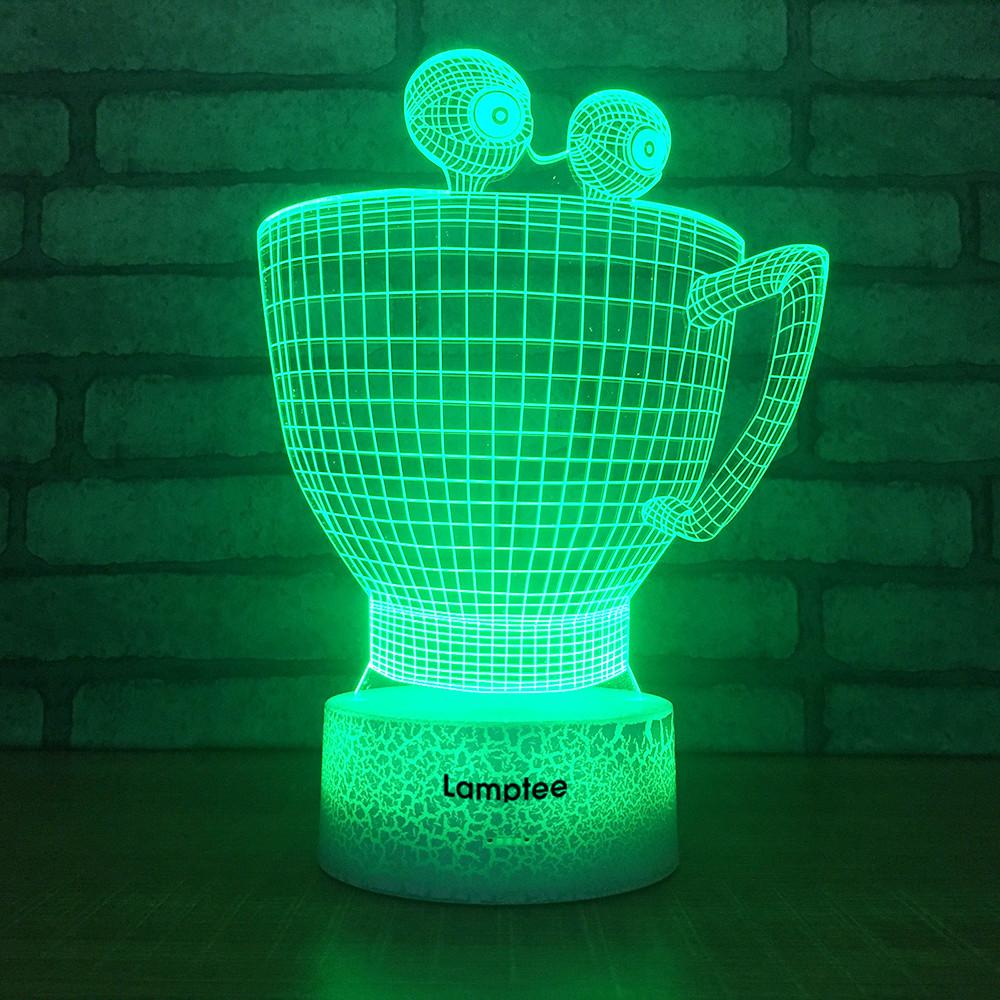 Crack Lighting Base Art Cup Monster 3D Illusion Lamp Night Light 3DL994