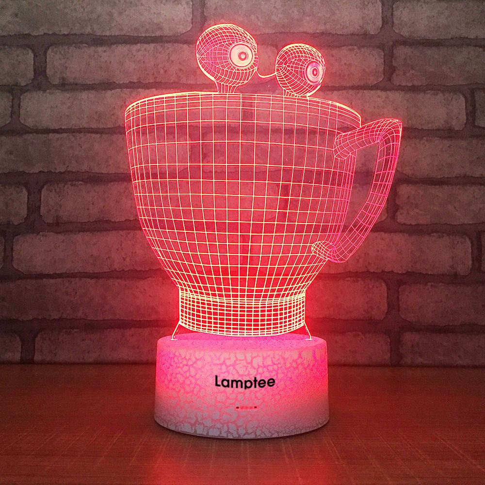 Crack Lighting Base Art Cup Monster 3D Illusion Lamp Night Light 3DL994