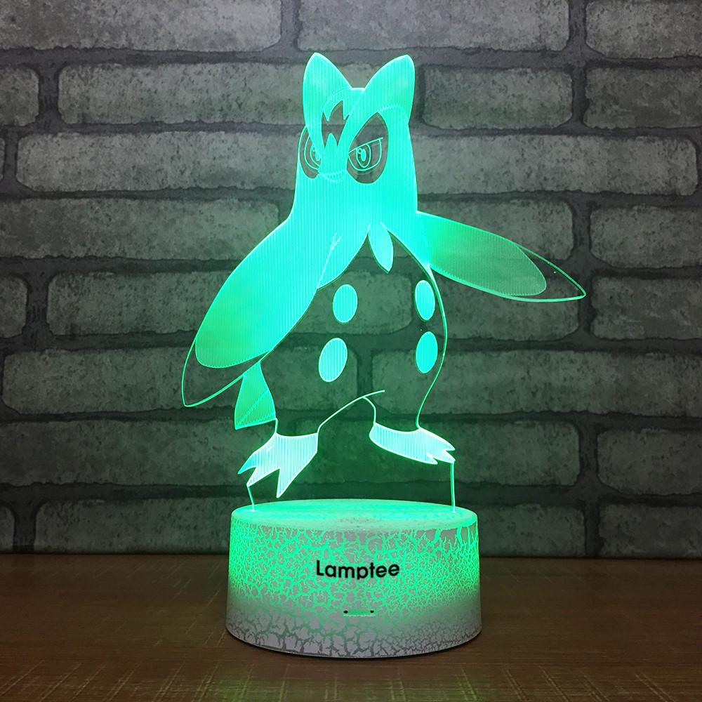 Crack Lighting Base Animal Cartoon Pokemon 3D Illusion Night Light Lamp 3DL995