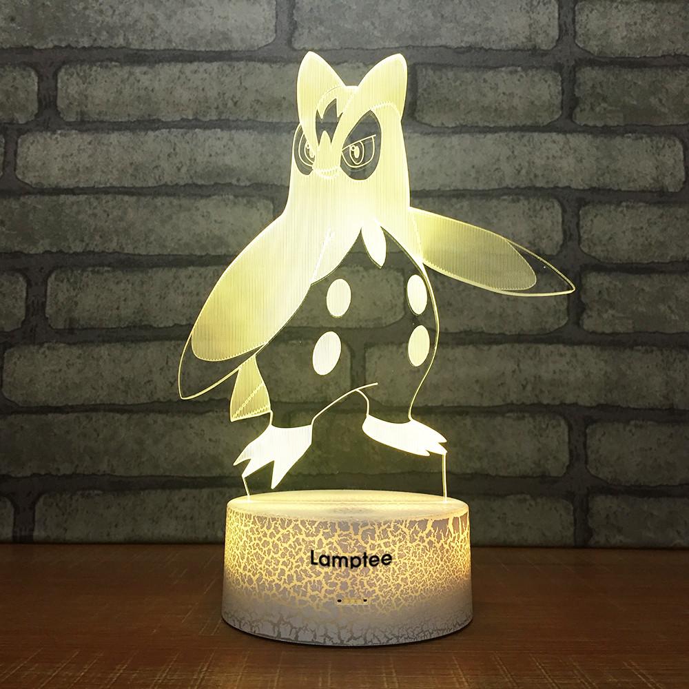 Crack Lighting Base Animal Cartoon Pokemon 3D Illusion Night Light Lamp 3DL995
