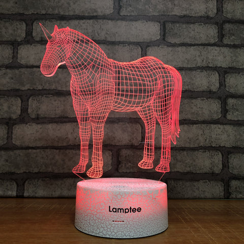 Image of Crack Lighting Base Animal Horse 3D Illusion Lamp Night Light 3DL996
