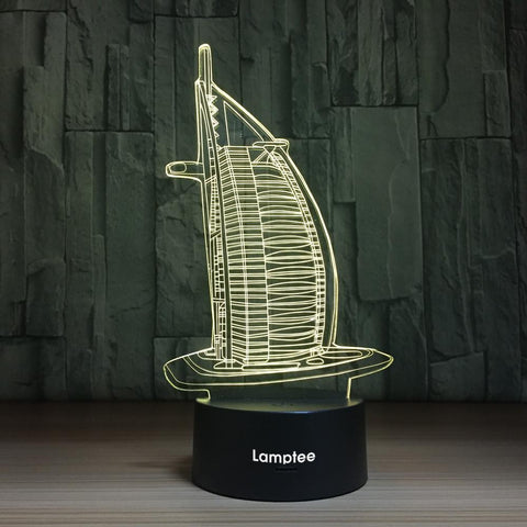 Image of Traffic Sailing Boat 3D Illusion Lamp Night Light 3DL998