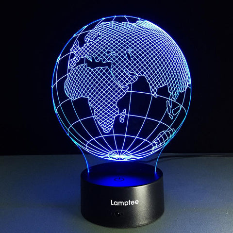 Image of Other Creative Earth Globe 3D Illusion Lamp Night Light 3DL019