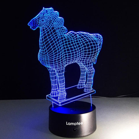 Image of Animal Horse 3D Illusion Lamp Night Light 3DL007