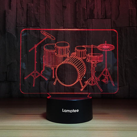 Image of Instrument Jazz Drum Set 3D Illusion Lamp Night Light 3DL1306