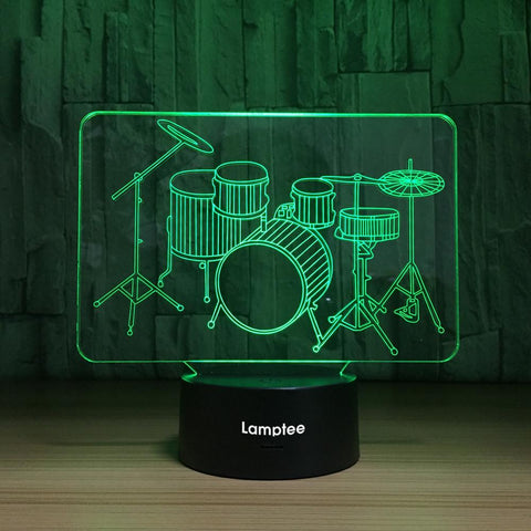 Image of Instrument Jazz Drum Set 3D Illusion Lamp Night Light 3DL1306