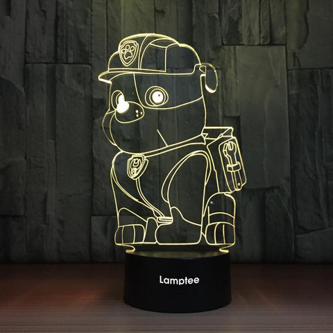 Image of Animal Paw Patrol Cute Dog 3D Illusion Lamp Night Light 3DL1365